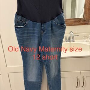 Old Navy Blue Denim Maternity Jeans with over belly Panel